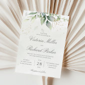 Invitation Eucalyptus Verdure Or Feuilles mariage élégant
