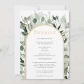 Invitation Eucalyptus Verdure Or Simple Mariage tout en un (Dos)