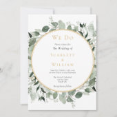 Invitation Eucalyptus Verdure Or Simple Nous faisons Mariage (Devant)