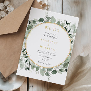 Invitation Eucalyptus Verdure Or Simple Nous faisons Mariage