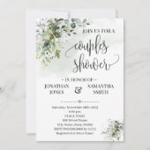 Invitation Eucalyptus verdure poussière aquarelle couples dou (Devant)