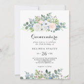Invitation Eucalyptus Verdure Quinceañera fête d'anniversaire (Devant)