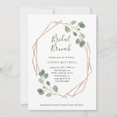 Invitation Eucalyptus verdure | Rose Gold Geo Bridal Brunch (Devant)