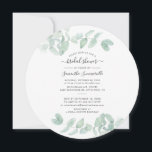 Invitation Eucalyptus Verdure Script Fête des mariées botaniq<br><div class="desc">Eucalyptus Script de verdure Botanique Douche nuptiale Invitation. Customisez facilement cette invitation de douche nuptiale en cliquant sur le bouton "Personnaliser" ci-dessus. La carte dispose d'un élégant feuillage de verdure à eucalyptus moderne avec script et disposition moderne. CONSEIL : Idéal pour les fêtes surprise, les baby showers, les mariages et...</div>