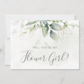 Invitation Eucalyptus Verdure Seras-Tu Ma Demoiselle D'Honneu (Devant)