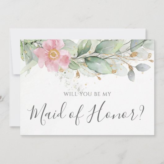 Invitation Eucalyptus Verdure Serez-Vous Ma Fille D'Honneur (Devant)