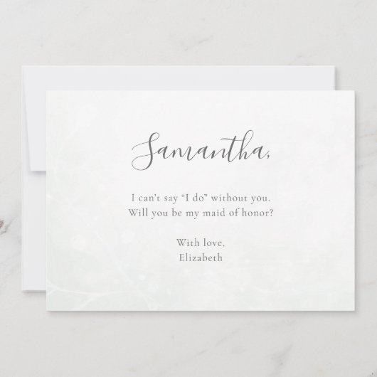 Invitation Eucalyptus Verdure Serez-Vous Ma Fille D'Honneur (Dos)