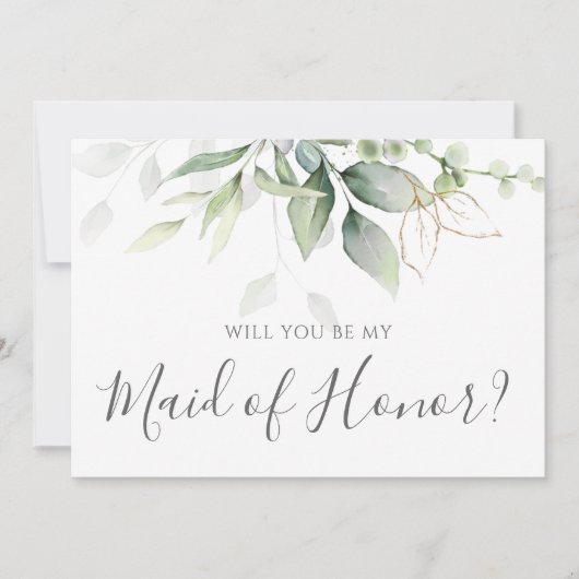 Invitation Eucalyptus Verdure Serez-Vous Ma Fille D'Honneur (Devant)