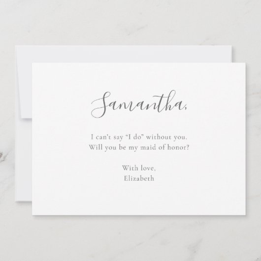 Invitation Eucalyptus Verdure Serez-Vous Ma Fille D'Honneur (Dos)