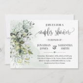 Invitation Eucalyptus verdure succulent couples douche (Devant)