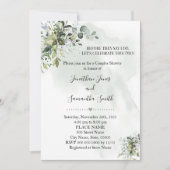 Invitation Eucalyptus verdure succulent couples douche (Devant)