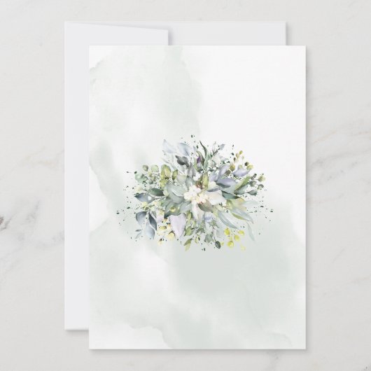 Invitation Eucalyptus verdure succulent couples douche (Dos)