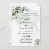 Invitation Eucalyptus verdure succulent couples douche (Devant / Derrière)