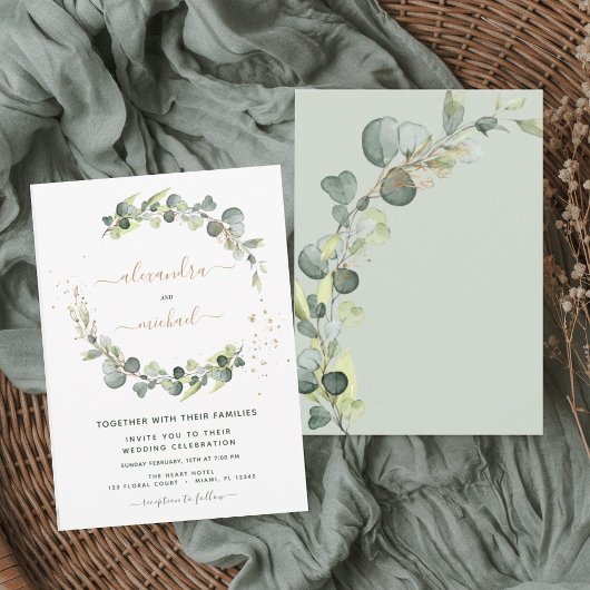 Invitation Eucalyptus Verdure Succulent Mariage élégant
