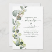 Invitation Eucalyptus Verdure Succulent Mariage élégant (Devant)