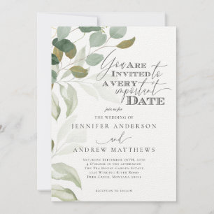 Invitation Eucalyptus Verdure Succulente Élégant Mariage