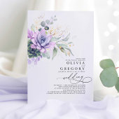 Invitation Eucalyptus Verdure Succulents et Mariage d'or