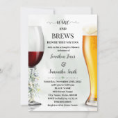 Invitation Eucalyptus Verdure Vin et brasse Couples Douche (Devant)