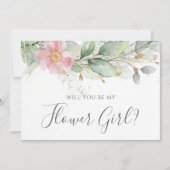 Invitation Eucalyptus Verdure Vous Serez Ma Fille Fleur (Devant)