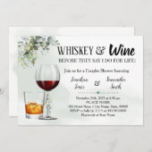 Invitation Eucalyptus verdure whiskey & vin couples douche (Devant / Derrière)