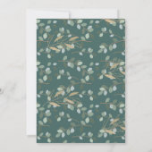 Invitation Eucalyptus vert | Aquarelle Baby shower fille (Dos)