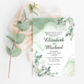 Invitation Eucalyptus Vert Aquarelle Partie Engagement Dans