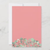 Invitation Eucalyptus Vert bébé fille Baby shower rose (Dos)