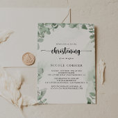 Invitation Éucalyptus vert classique Foliage Christening