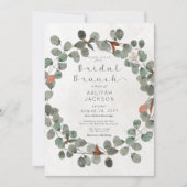 Invitation Eucalyptus vert et rouille Brunch nuptial moderne (Devant)