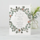 Invitation Eucalyptus vert et rouille Brunch nuptial moderne (Debout devant)
