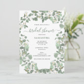 Invitation Eucalyptus Vert Fête des mariées Dollar Argent (Debout devant)
