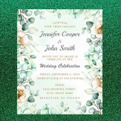 Invitation Eucalyptus Vert feuillage Mariage d'aquarelle