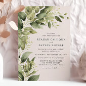 Invitation Eucalyptus Vert Feuille Mariage moderne
