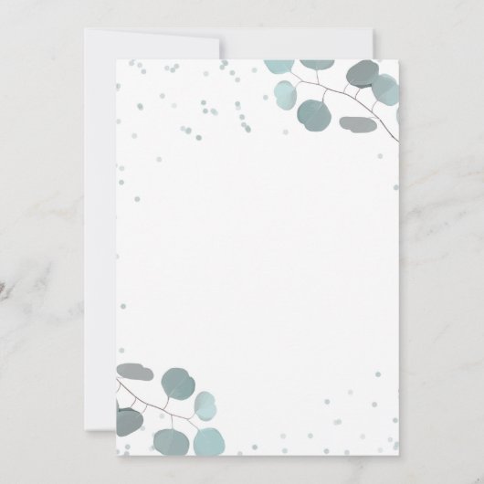 Invitation Eucalyptus vert Feuille Mariage rustique (Dos)