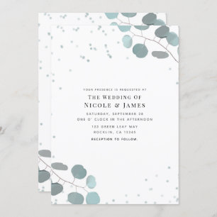 Invitation Eucalyptus vert Feuille Mariage rustique