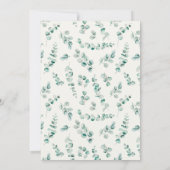 Invitation Eucalyptus Vert Feuilles premier anniversaire (Dos)