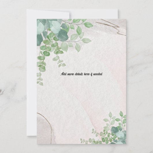 Invitation Eucalyptus vert Feuilles sur Grey (Dos)