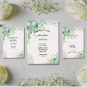 Invitation Eucalyptus vert Feuilles sur Grey
