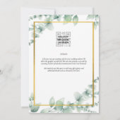 Invitation Eucalyptus Vert Mariage QR CODE Budget moderne (Dos)