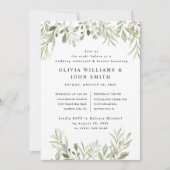 Invitation Eucalyptus Vert Mariage simple (Devant)