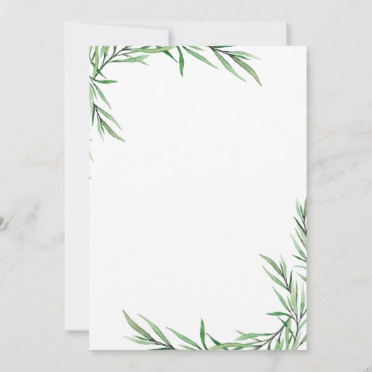 Invitation Eucalyptus Vert Mariage Succulent (Dos)