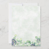 Invitation Eucalyptus Vert Marine bleu Mariage floral (Dos)