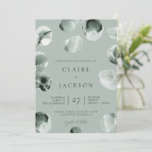Invitation Eucalyptus vert muet Mariage moderne (Debout devant)