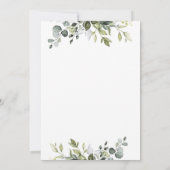 Invitation Eucalyptus vert non sexiste Oh Baby shower (Dos)