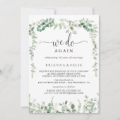 Invitation Eucalyptus Vert Nous Refaisons Vow Renouvellement (Devant)