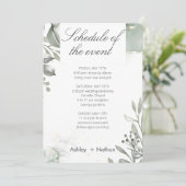 Invitation Eucalyptus vert & or aquarelle Mariage (Debout devant)
