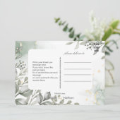 Invitation Eucalyptus vert & or aquarelle Mariage (Debout devant)