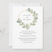 Invitation Eucalyptus Vert & Or Aquarelle Mariage de couronne (Devant)