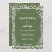 Invitation Eucalyptus Vert Sage Moderne Et Mariage Diamant (Devant / Derrière)
