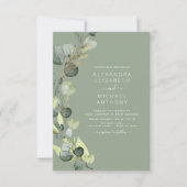 Invitation Eucalyptus Vert Sage Vert Élégant Mariage (Devant)